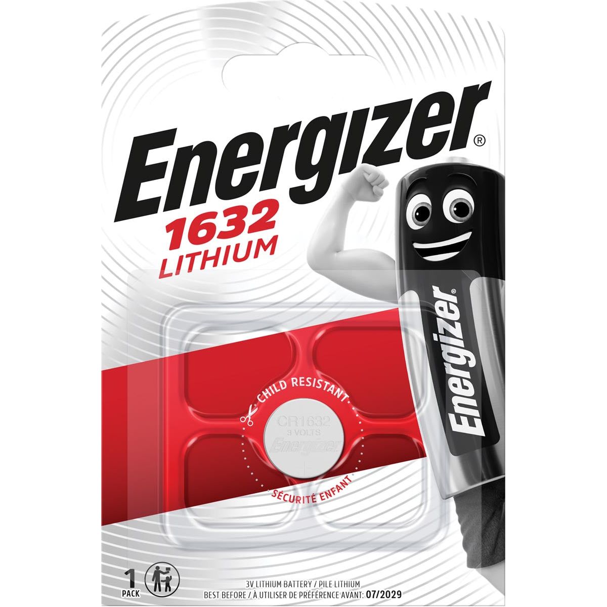 Energizer - knoopcel CR1632, op blister