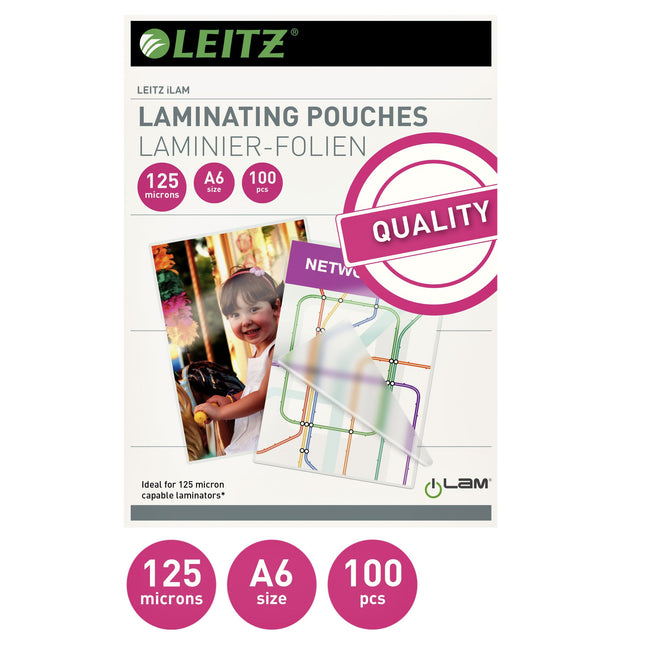 Leitz - Pochette de plastification ILAM A6 2x125microns EVA 100 pièces