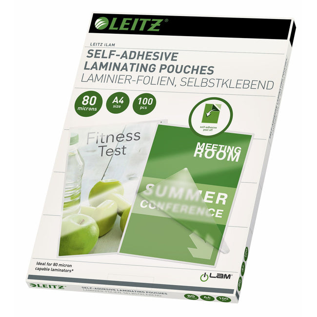 Leitz - Pochette de plastification iLAM A4 autocollante 2x80microns EVA 100 pièces