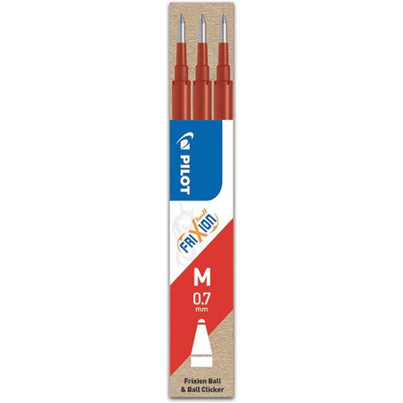 Pilot - Recharge pour stylo roller friXion medium rouge, lot de 3 pièces