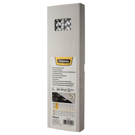 Fellowes - Reliure dos 6mm 21 anneaux a4 blanc