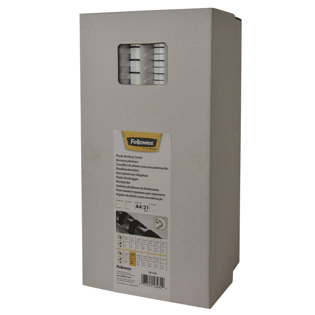 Fellowes - Binderücken 19mm 21 Ringe A4 weiß