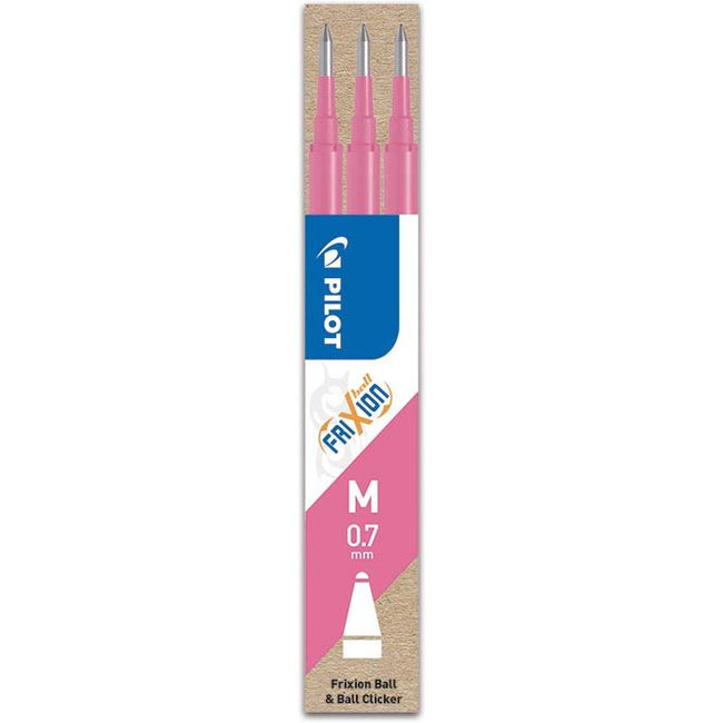 Pilot - Recharge stylo roller friXion rose moyen lot de 3 pièces