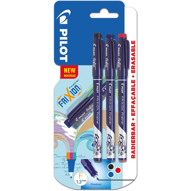 Pilot - feutre fin Frixion Basic, couleurs assorties, lot de 3 pièces