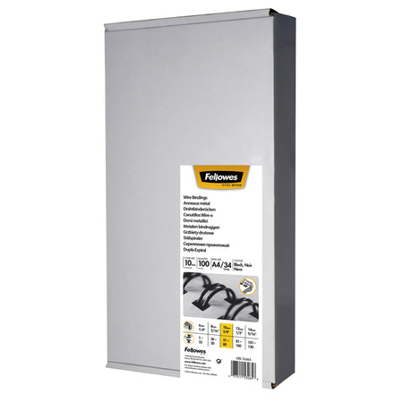 Fellowes - Dos métallique 10mm 34 anneaux a4 noir
