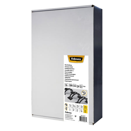 Fellowes - Dos métallique 14mm 34 anneaux a4 noir