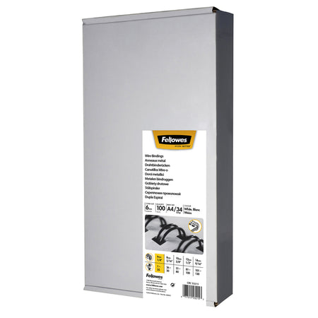 Fellowes - Dos métallique 6mm 34 anneaux a4 argent