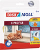 Tesa - Dichtungsstreifen moll® D-Profil Gummi 6mx7mm weiß