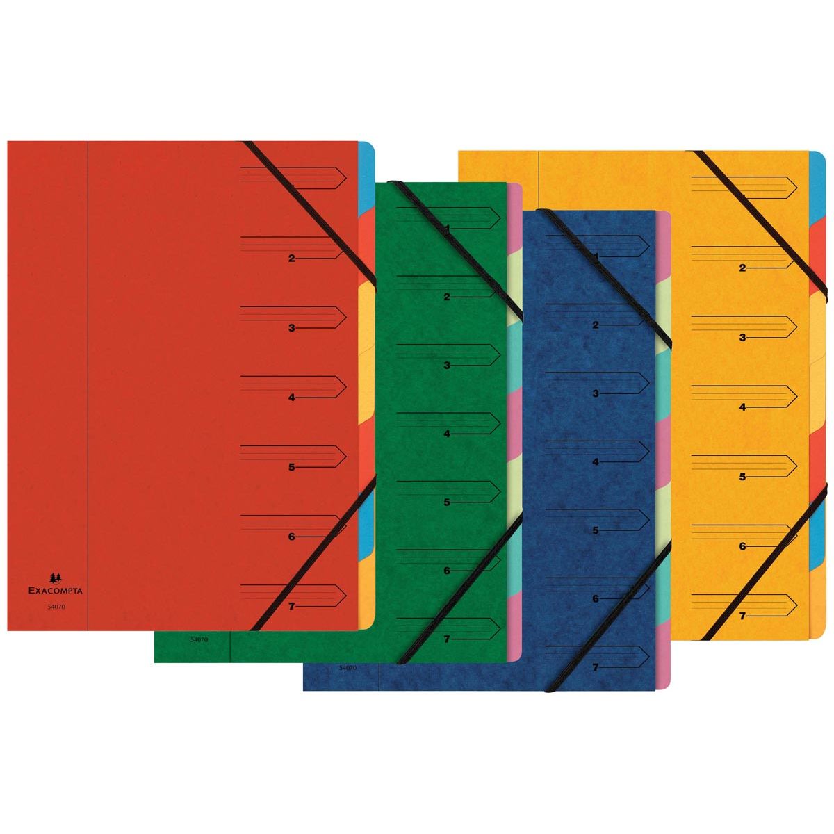 Exacompta -  Sorteermap 7-delig, geassorteerde kleuren