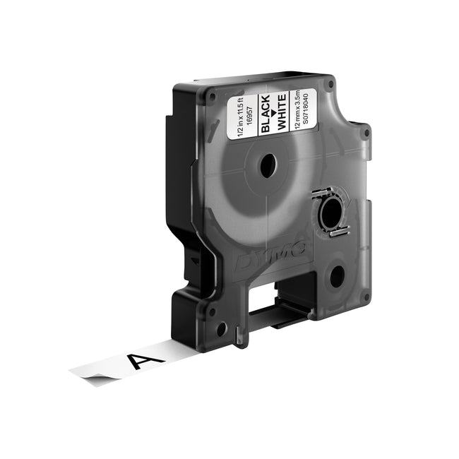Dymo -  Labele LabelManager D1 nylon 12mm zwart op wit