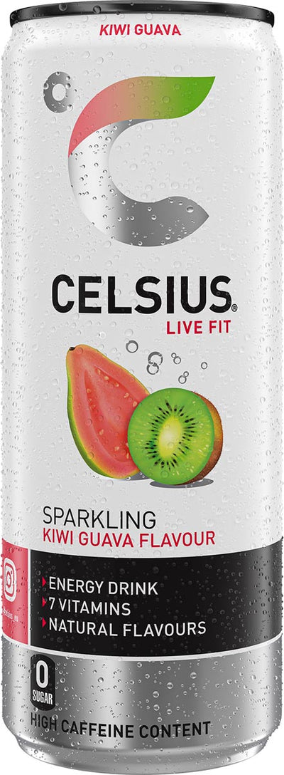 Celsius -   Kiwi Guave, blik van 25 cl, pak van 12 stuks