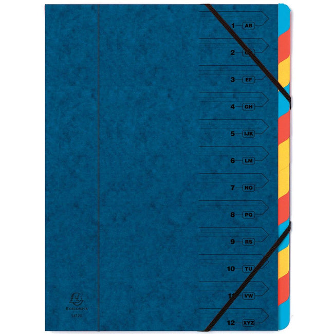 Exacompta - Sortiermappe 12-teilig, blau