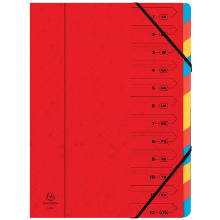 Exacompta - Dossier de tri 12 pièces, rouge