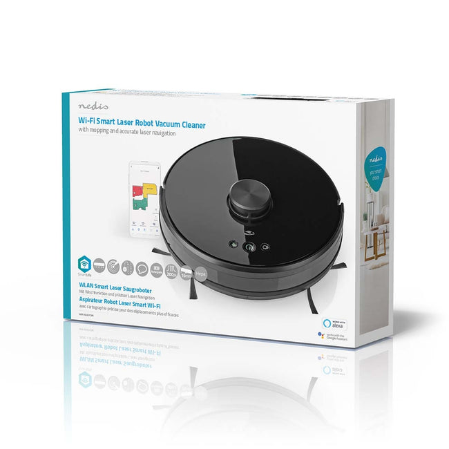 Nedis -  Robotstofzuiger  wifi laser 3-in-1 zwart