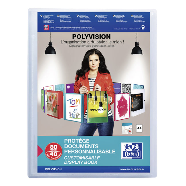 Oxford - Album Polyvision A4 40 sachets PP transparent