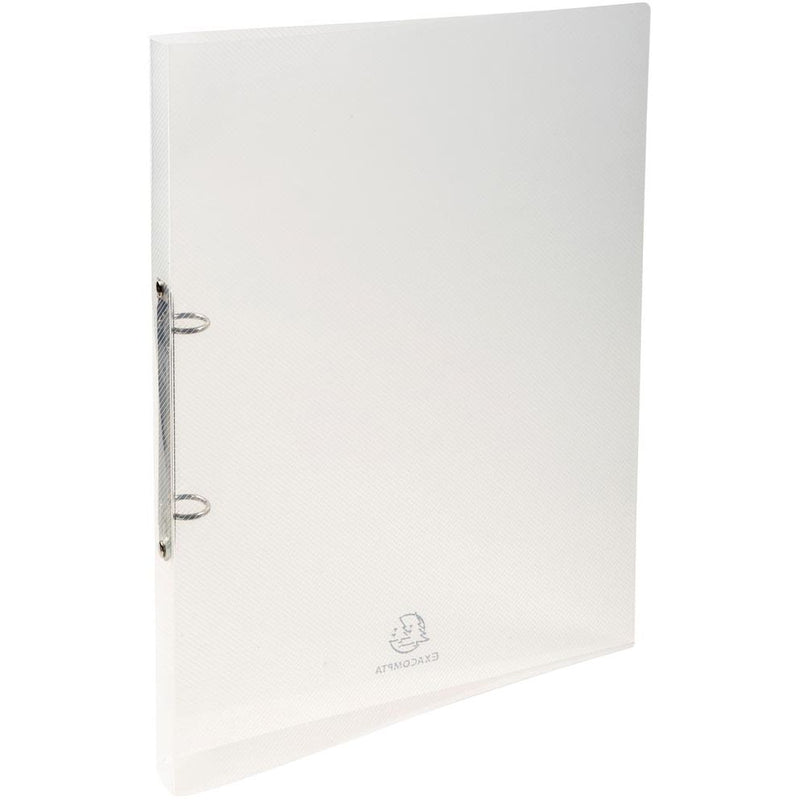 Exacompta - Classeur Crystal A4 2 anneaux O-mech 15mm PP blanc