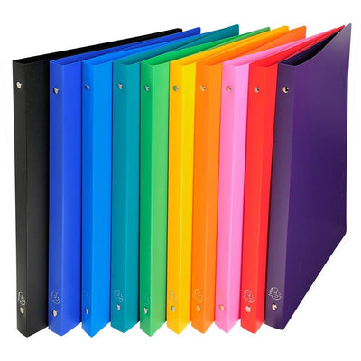 Exacompta - classeur à anneaux opaque, ft A4, 2 anneaux de 1,5 cm, coloris assortis