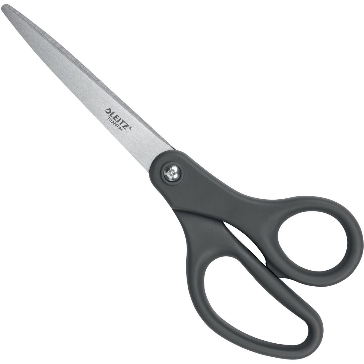 Leitz - Schere, Fußlänge 20,5 cm, rechts und links, scharfe Spitze, Titan, grau, Blister à 1 Stück