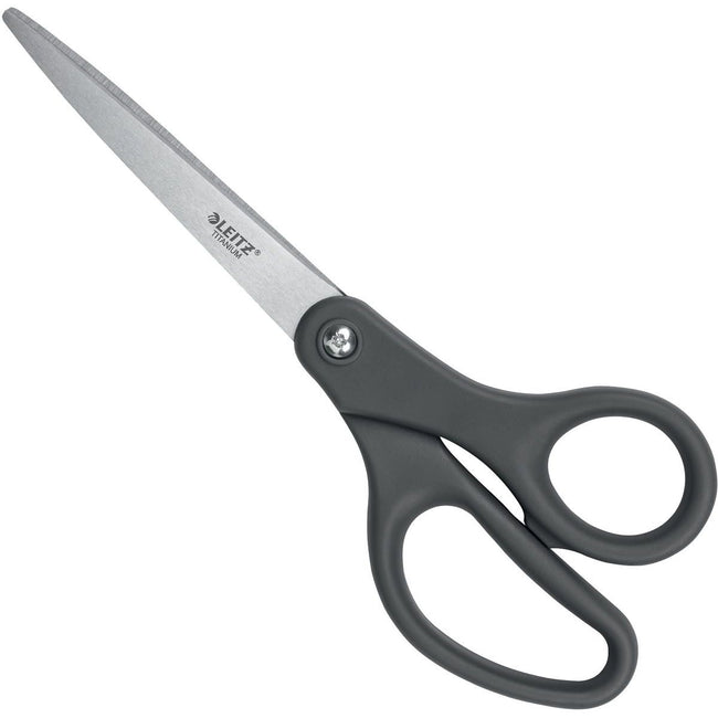 Leitz - Schere, Fußlänge 20,5 cm, rechts und links, scharfe Spitze, Titan, grau, Blister à 1 Stück