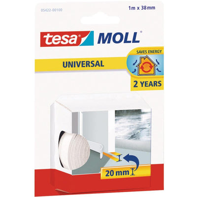 Tesa - Coupe-vent moll® Universel Autocollant pour porte 1mx38mm blanc