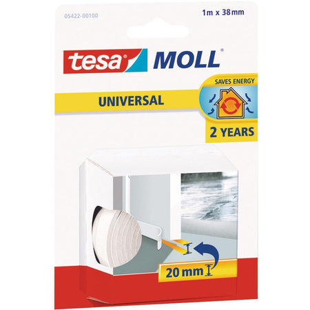 Tesa - Coupe-vent moll® Universel Autocollant pour porte 1mx38mm blanc