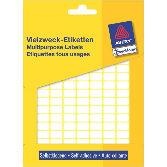 Avery Zweckform - Zweckform 3306 Mini étiquettes FT 13 x 8 mm (B x H), 3 712 Étiquettes, blanc