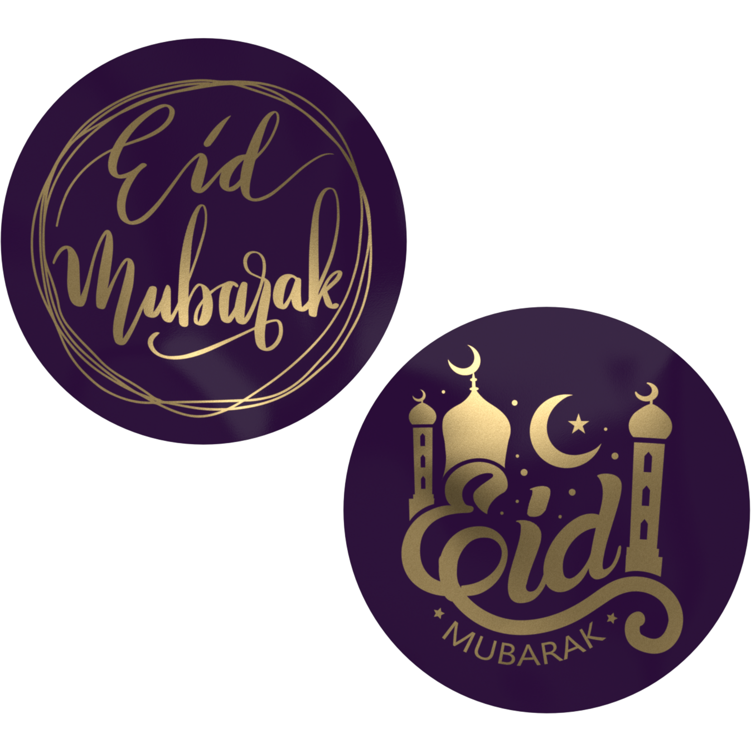 Klika - Etikett | Geschenketikett | Papier | Eid Mubarak | ∅45mm | sortiert | Rolle mit 500 Stück