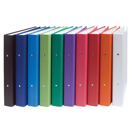 Exacompta - Classeur à anneaux coloris assortis : blanc, orange, rouge, rose, violet, vert, vert clair, bleu, foncé