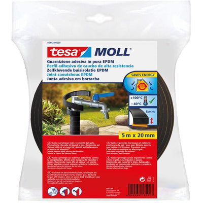 Tesa - Rohrisolierung moll® Selbstklebend 5mx20mm schwarz