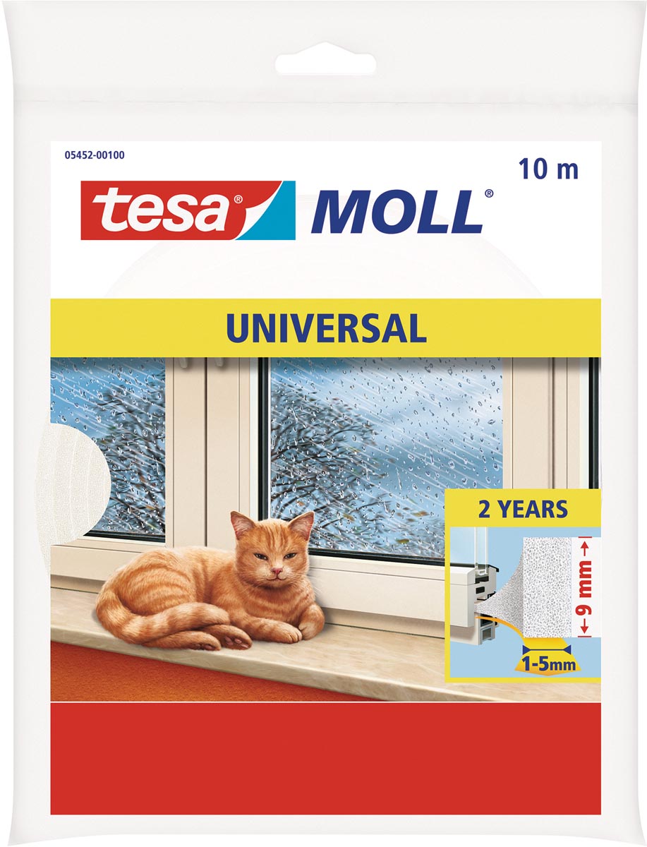 Tesa -  Moll Universal tochtstrip, 10 m x 9 mm, wit
