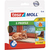 Tesa - Dichtungsstreifen moll® E-Profil selbstklebender Gummi 6mx9mm braun