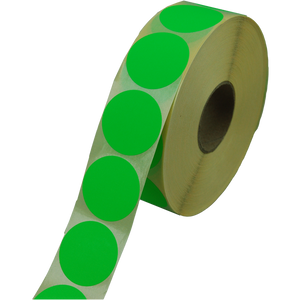 Klika - Etikett | Werbeetikett | Papier | dauerhaft | ∅35mm | fluor/grün | Rolle mit 2000 Stück