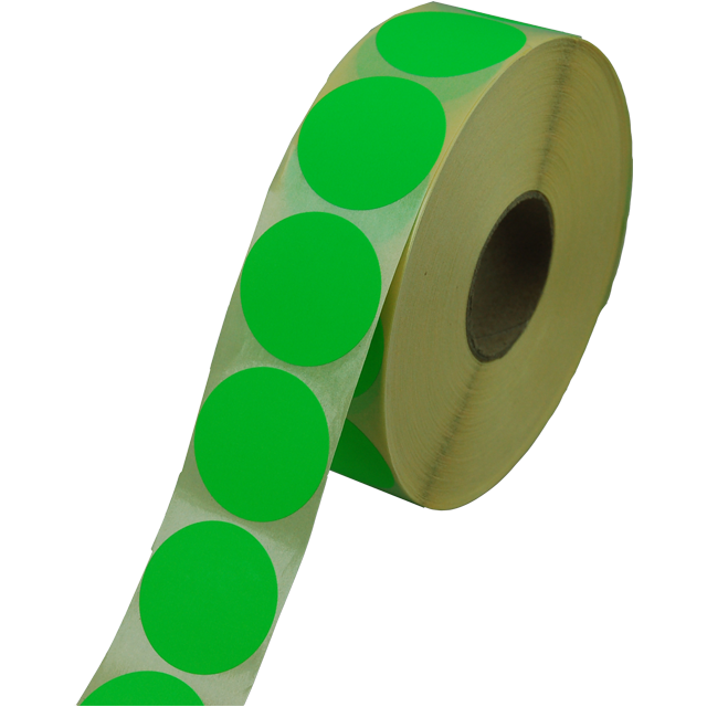 Klika -  Etiket | Reclame-etiket | papier | permanent | ∅35mm | fluor/groen | rol à 2000 stuks