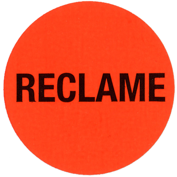 Klika -  Stickers reclame rond 35mm fluor rood rol a 2000 st