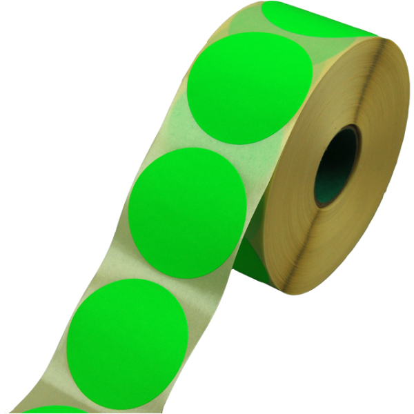 Klika - Étiquette | Etiquette publicitaire | papier | permanent | ∅62mm | fluoré/vert | rouleau de 1500 pièces