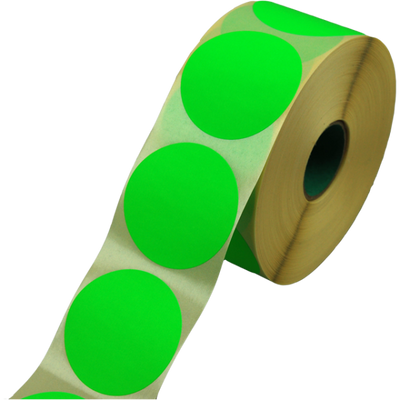Klika - Étiquette | Etiquette publicitaire | papier | permanent | ∅62mm | fluoré/vert | rouleau de 1500 pièces