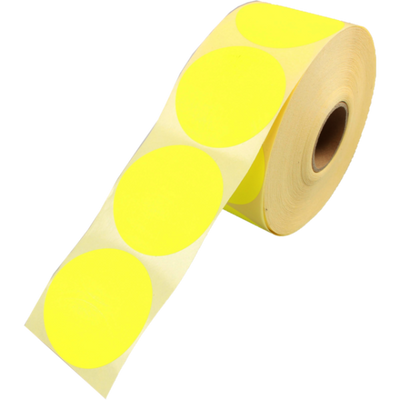 Klika - Etikett | Werbeetikett | Papier | dauerhaft | ∅62mm | Fluor/Gelb | Rolle mit 1500 Stück