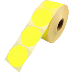 Klika - Etikett | Werbeetikett | Papier | dauerhaft | ∅62mm | Fluor/Gelb | Rolle mit 1500 Stück
