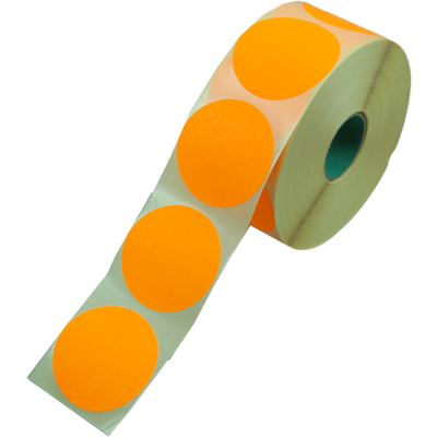 Klika - Étiquette | Etiquette publicitaire | papier | permanent | ∅62mm | fluoré/orange | rouleau de 1500 pièces