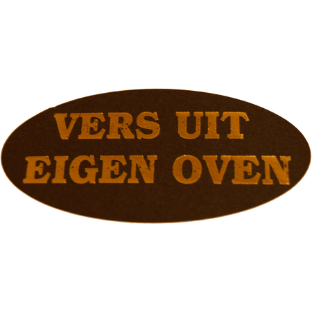 Klika -  Etiket | Reclame-etiket | papier | Vers uit eigen oven | permanent | 60x30mm | zwart/goud | rol à 500 stuks