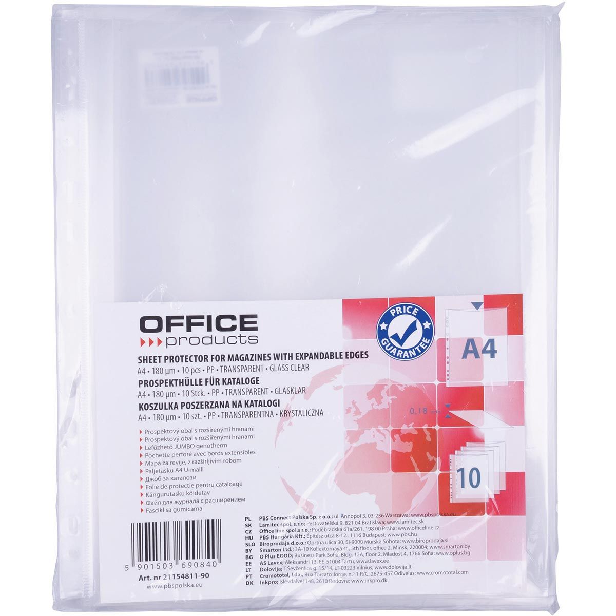 OFFICE products -   harmonica showtas, A4, PP, 180 micron, glashelder