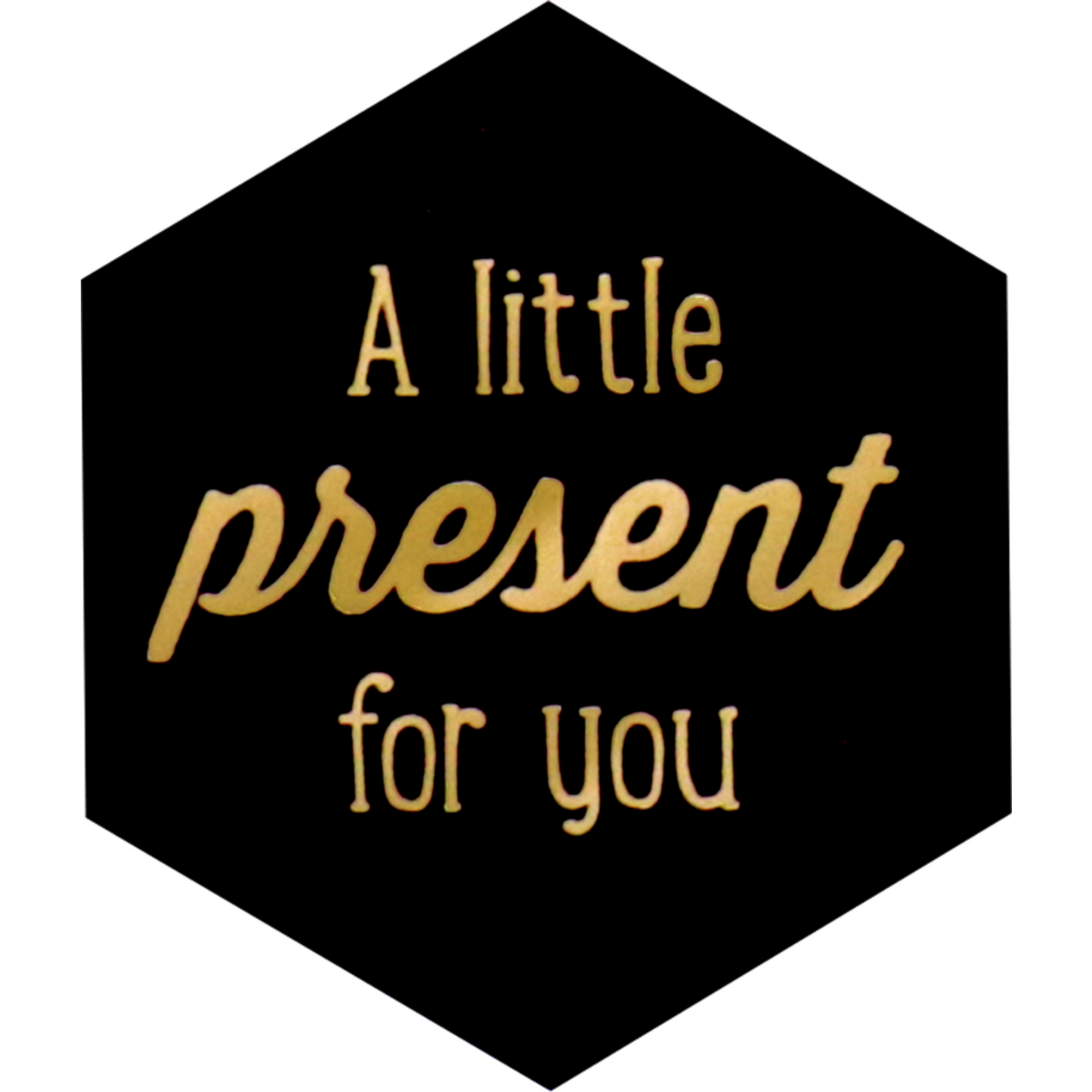 Klika -  Etiket | papier | Little present for you | 50x43mm | zwart/goud | rol à 500 stuks