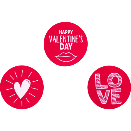 Klika - Étiquette | papier | Notes d'amour | ∅45mm | rouge/blanc | rouleau de 500 pièces