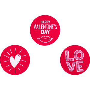 Klika -  Etiket | papier | Love Notes | ∅45mm | rood/wit | rol à 500 stuks