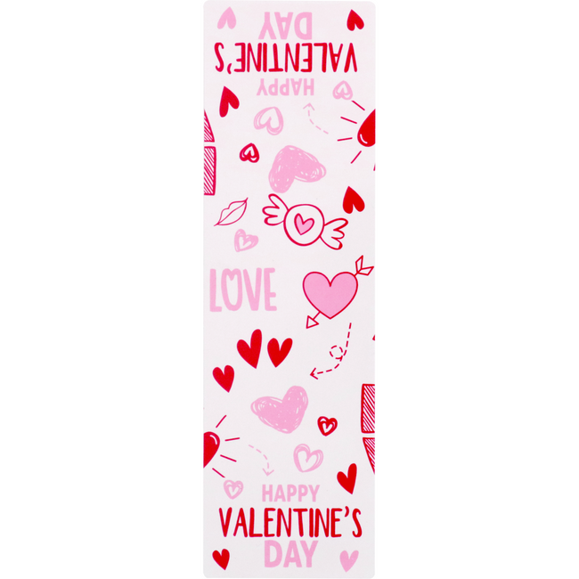 Klika -  Sluitsticker | Happy Valentine’s Day | 200x60mm | papier + PP | roze/rood | rol à 100 stuks