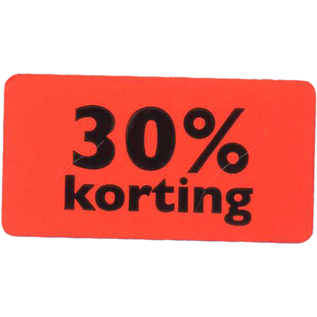 Klika - Etikett | Werbeetikett | Papier | 30 % Rabatt | dauerhaft | 47x25mm | fluoreszierend/rot | Rolle mit 1000 Stück