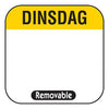 Timmers -  Daglabel beschrijfbaar afm. 25x25mm 1000 stuks etiket DINSDAG