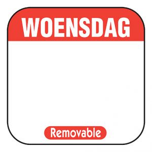 Daglabel beschrijfbaar afm. 25x25mm 1000 stuks etiket WOENSDAG