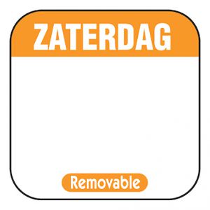 Beschreibbare Größe des Tagesetiketts. 25x25mm 1000 Stück Etikett SAMSTAG