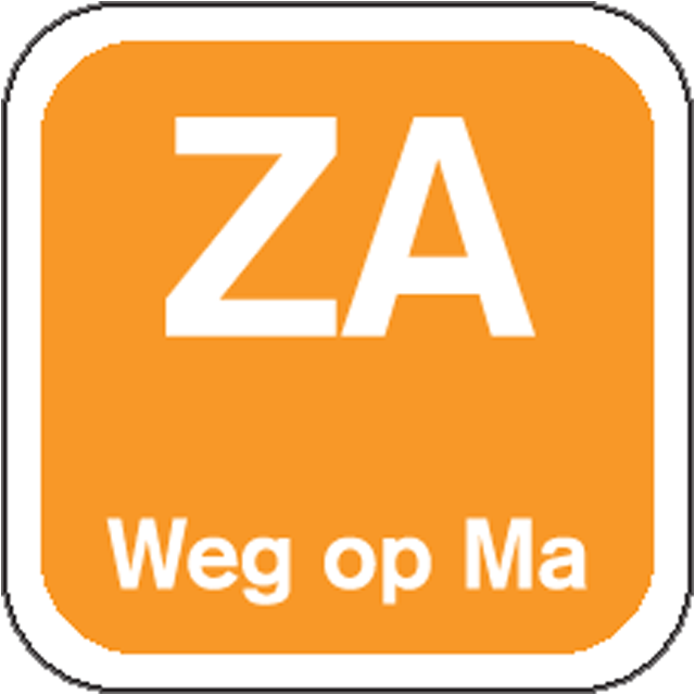 Klika -  Label | ZA weg op | papier | afwasbaar | 19x19mm | oranje | rol à 1000 stuks